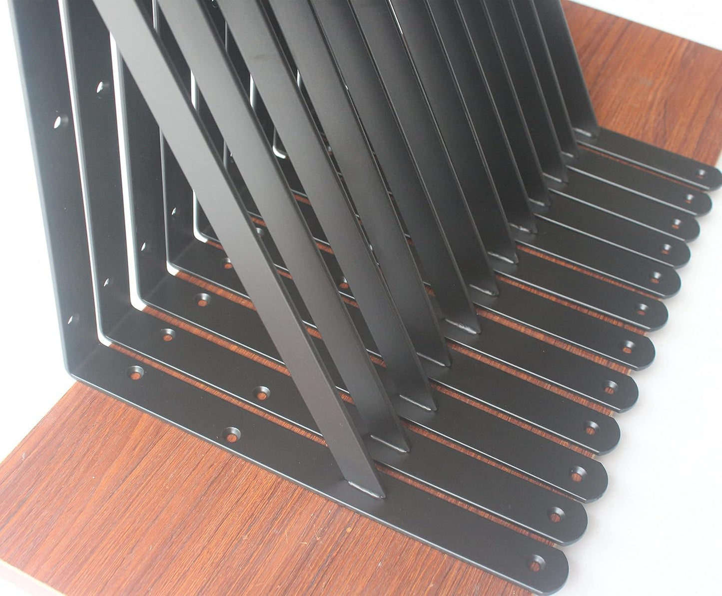 32 Pack L14 x H 10" Black Heavy Duty Shelf Brackets with Screws Metal Shelf Brackets Shelf Support Angle Brackets for Shelves L Brackets Heavy Duty Floating Shelf
