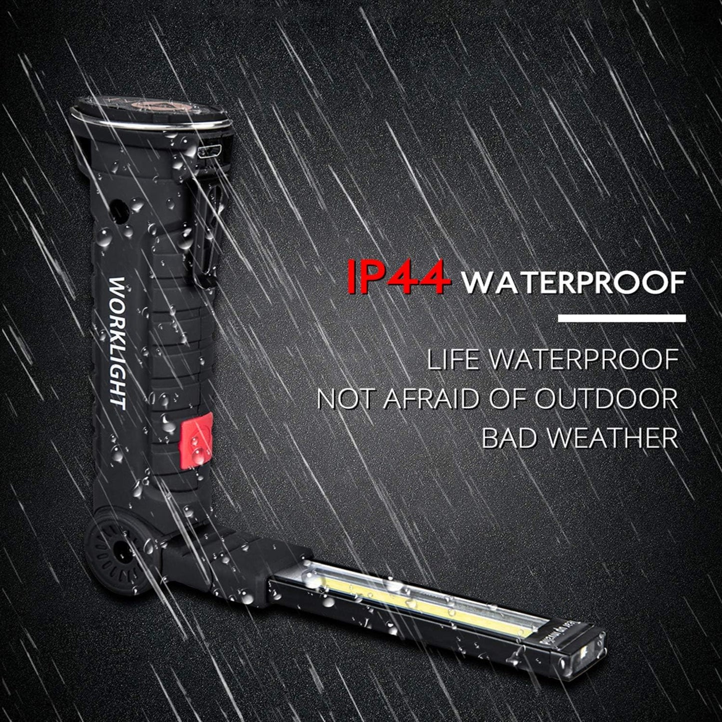 LED Work Light Rechargeable, OTYTY Portable Work Lights with Magnetic Base, 5 Modes, Hanging Hook and Water-Resistant Magnetic LED Light for Car Repair, Emergency Use (2 Pack)