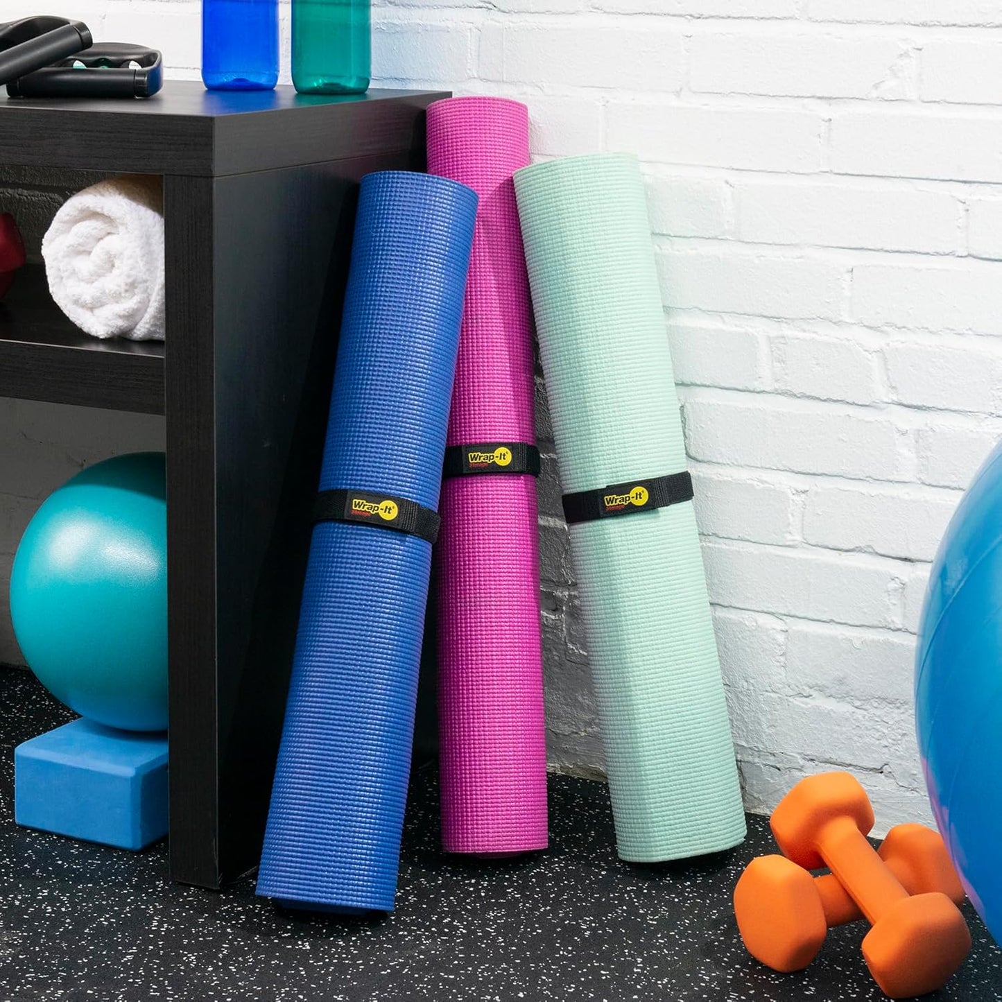 Quick-Straps by Wrap-It Storage - 18" (8-Pack) Black - Hook and Loop Hose and Cable Organizers