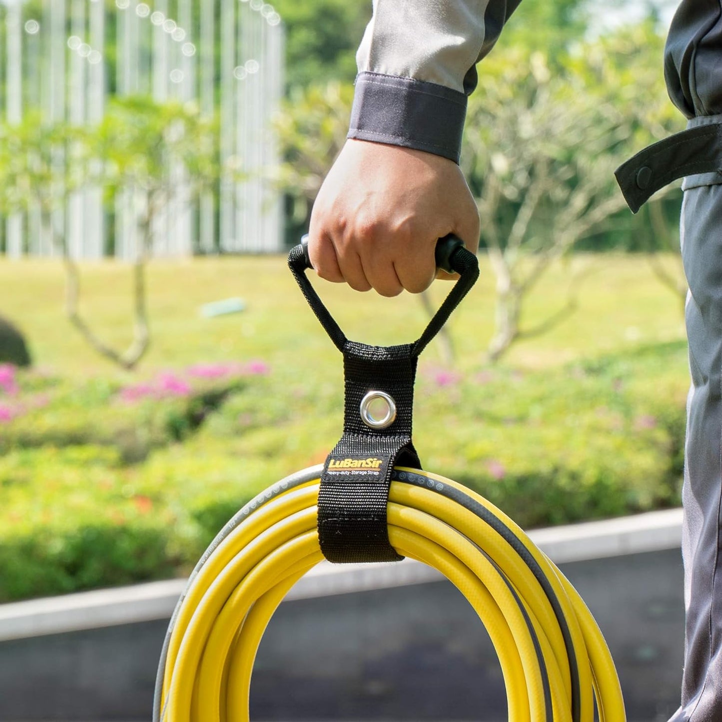 LuBanSir 3 Pack Extension Cord Organizer, 22" Portable Hook and Loop Storage Straps with Grommet Fit Extension Cords, Cables, Ropes, Garden Water Hoses Carrying and Hanging