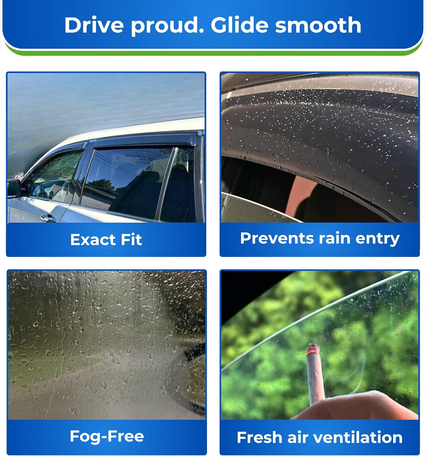 KPY Window Visor Compatible with Toyota Yaris iA & Scion iA Sedan 2016-2020, 4PC Rain Guard Side Window Vent Deflectors Tape-On Mugen Style, 2016 2017 2018 2019 2020