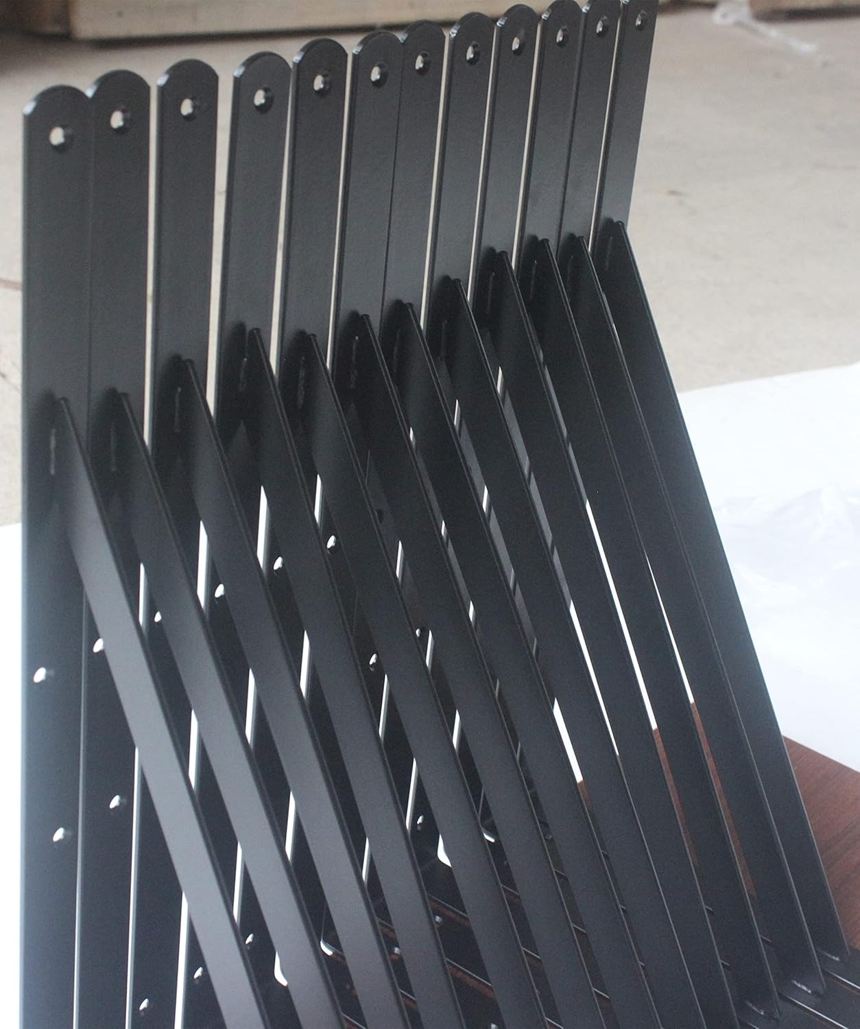 32 Pack L16 x H 10" Black Heavy Duty Shelf Brackets with Screws Metal Shelf Brackets Shelf Support Angle Brackets for Shelves L Brackets Heavy Duty Floating Shelf