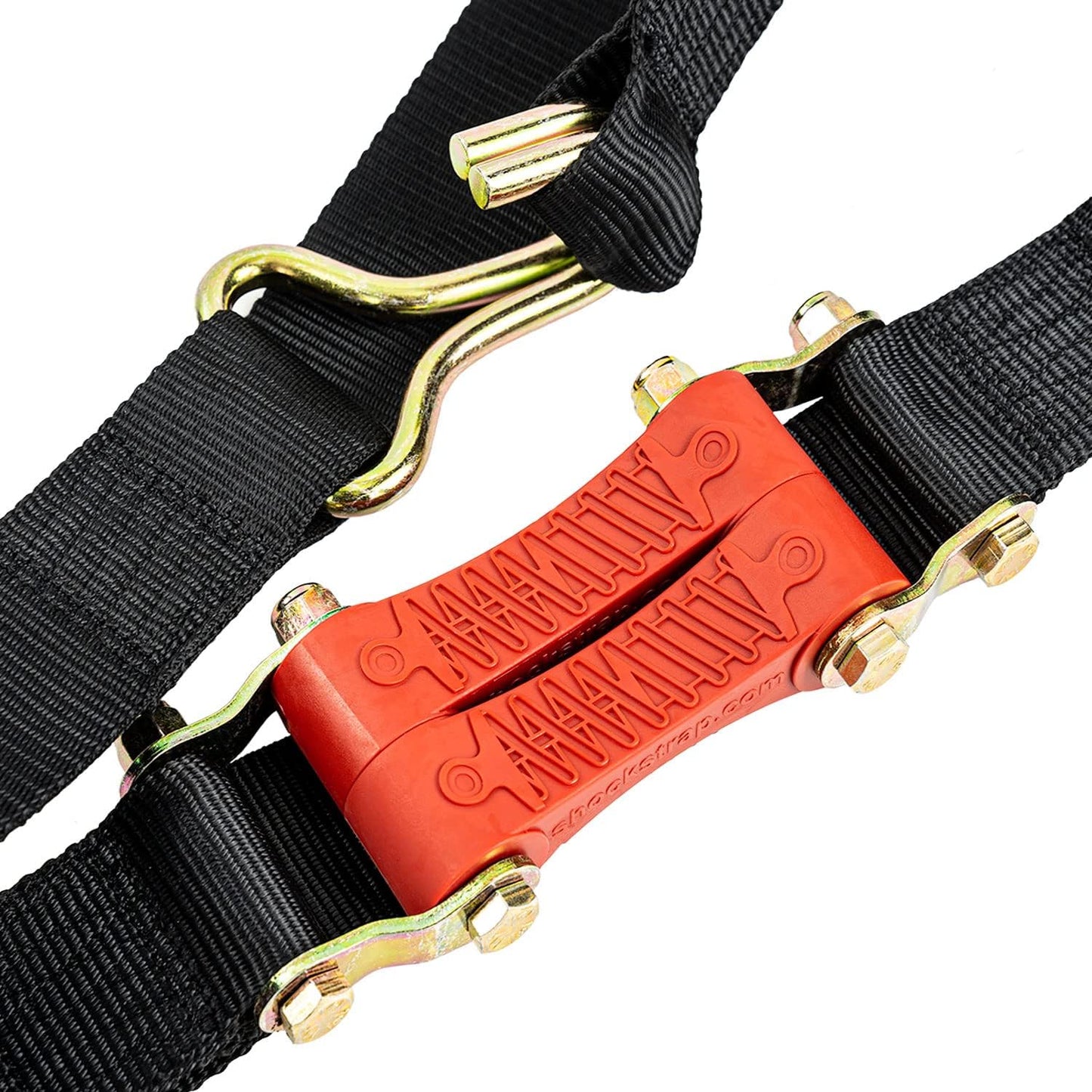 Ratchet Strap, 9’ x 2” Shock Absorbing Heavy Duty Tie downs for Cargo, 2,000 LB WLL / 6,000 LB Break Strength, 2-Pack