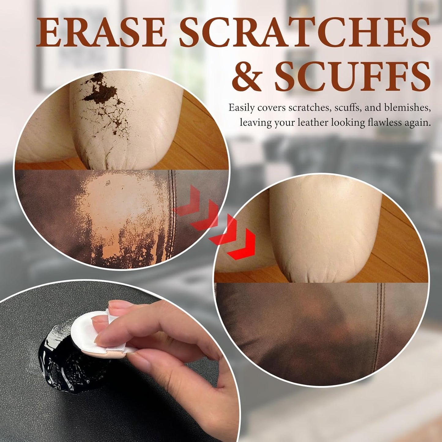 Leather Recoloring Balm Leather Color Restorer Scratch Repair Leather Paint for Furniture Couches Car Seats Shoes Bags Leather Dye and Scratched Leather with Leather Conditioner - Maroon