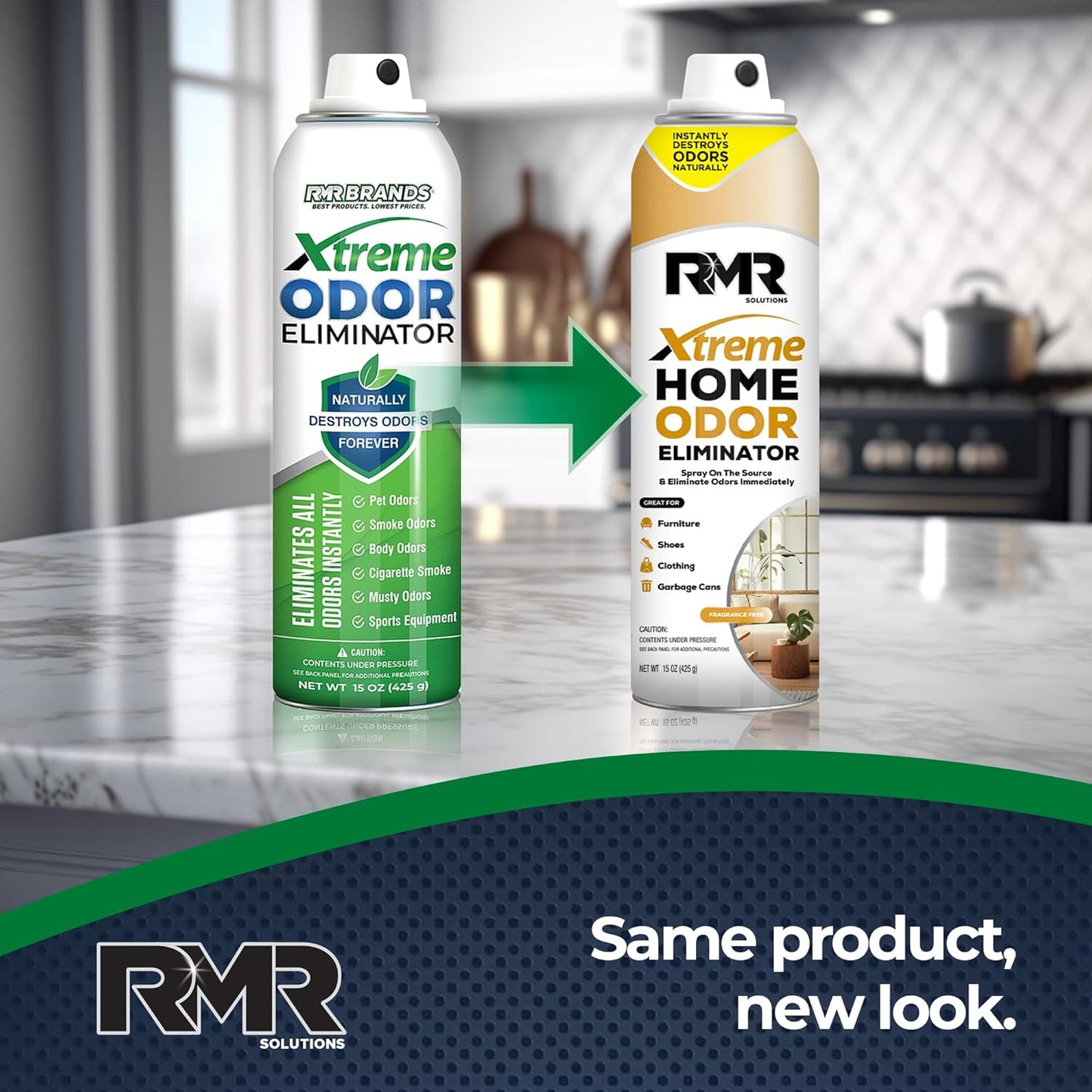 RMR Xtreme Home Odor Eliminator Spray - Neutralize Furniture, Clothing, Shoes, Garbage Cans, and More, 15 Ounces, 2-Pack, Unscented