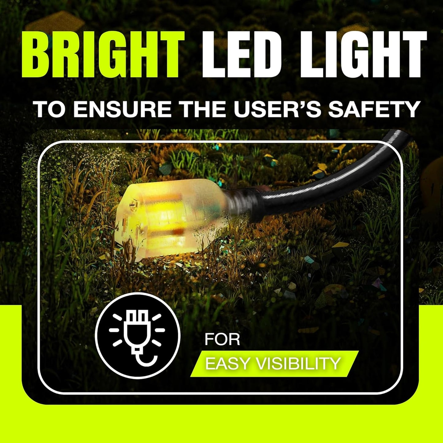 200ft Outdoor/Indoor Extension Cord 12/3 Gauge Extra Heavy Duty 3 Prong SJTW, Waterproof, Flexible Cold-Resistant Long Power Cord,8A 125V 1000W, Black by LifeSupplyUSA