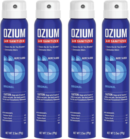 Ozium 3.5 Oz. Air Sanitizer & Odor Eliminator for Homes, Cars, Offices and More, Original Scent, 4 Pack