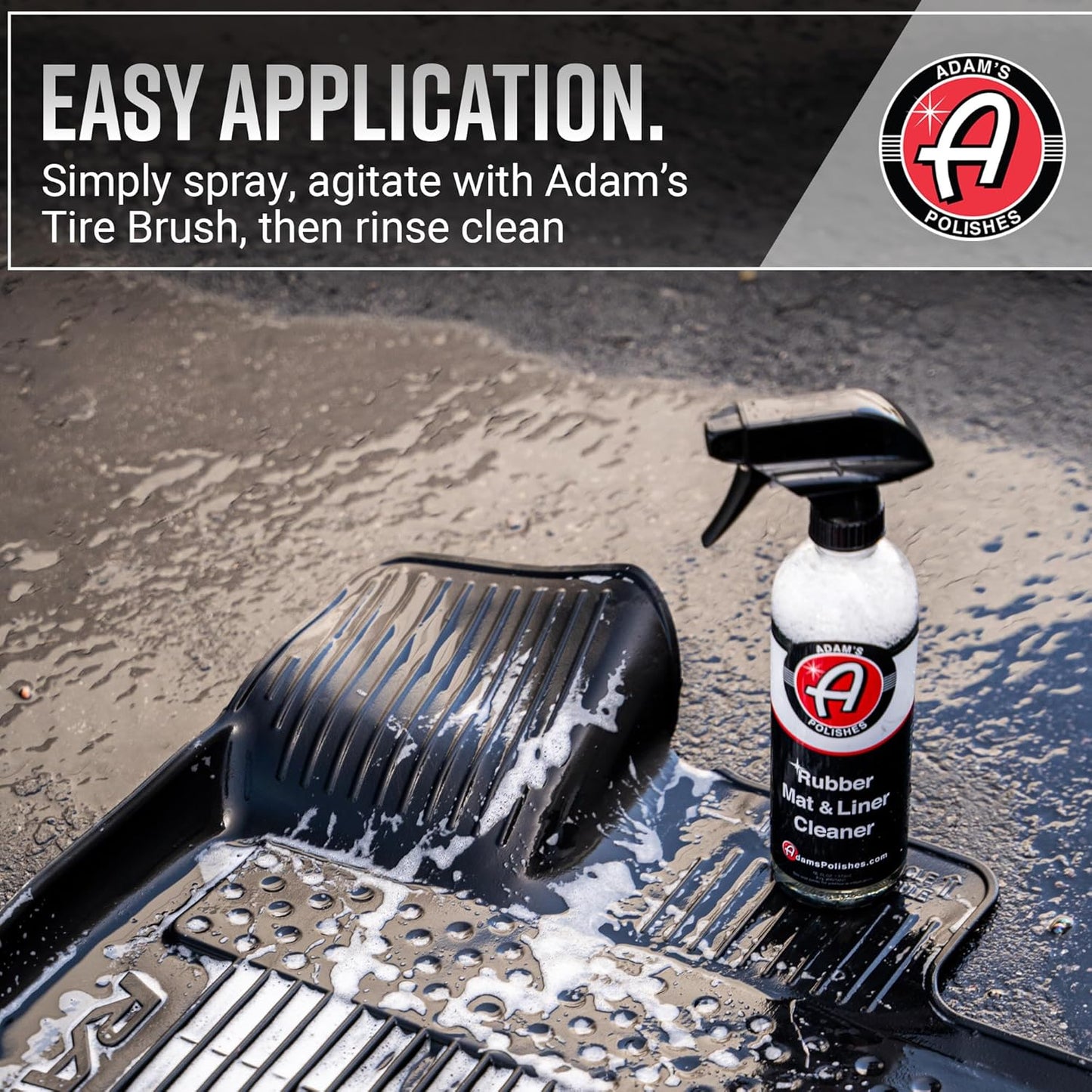 Adam's Polishes Rubber Mat & Liner Cleaner 16oz Protectant & Rubber Floor Mat Cleaning Solution for Car Detailing | Deep Cleans & Restores Mats, Truck Bed Cargo Liners, Trunk Mat Accessories & More