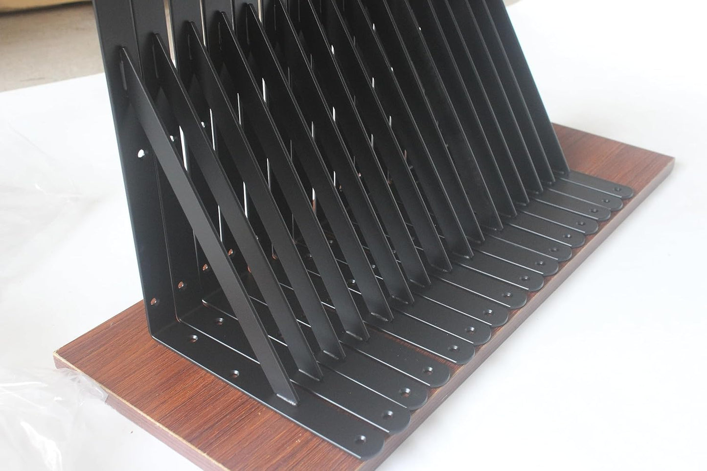 4 Pack L11 x H 8" Black Heavy Duty Shelf Brackets with Screws Metal Shelf Brackets Shelf Support Angle Brackets for Shelves L Brackets Heavy Duty Floating Shelf