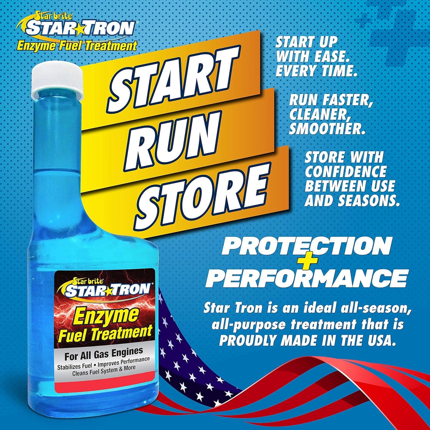 STAR BRITE Star Tron Enzyme Fuel Treatment Concentrate, 128 Fl. Oz. – Treats up to 2,048 Gallons – Rejuvenate & Stabilize Old Gasoline, Cure Ethanol Problems, Improve MPG, Reduce Emissions, 1 gallon, Blue
